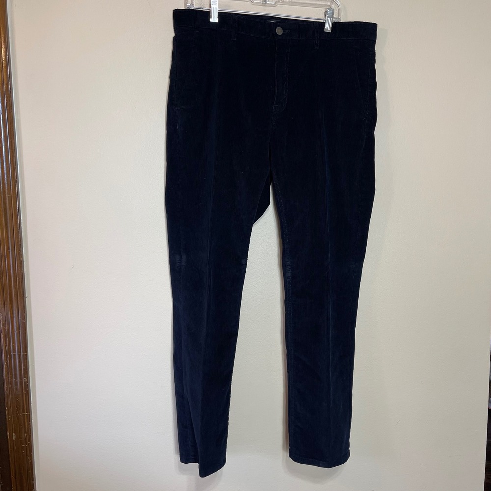 Banana Republic Aiden Pants Mens 34x30 Navy Blue Corduroy Slim Fit Stretch Chino
